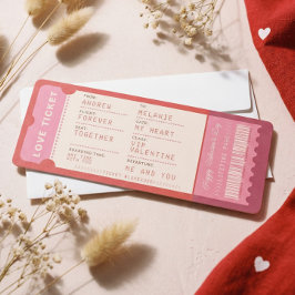 Tarjeta Festiva Boarding Pass To Love Plane Ticket Valentine's Day