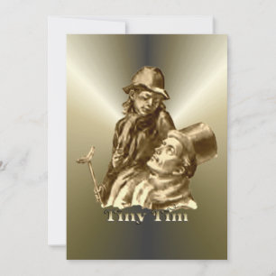 Tarjeta Festiva Bob Cratchit y los pequeños Navidades Tim Carol