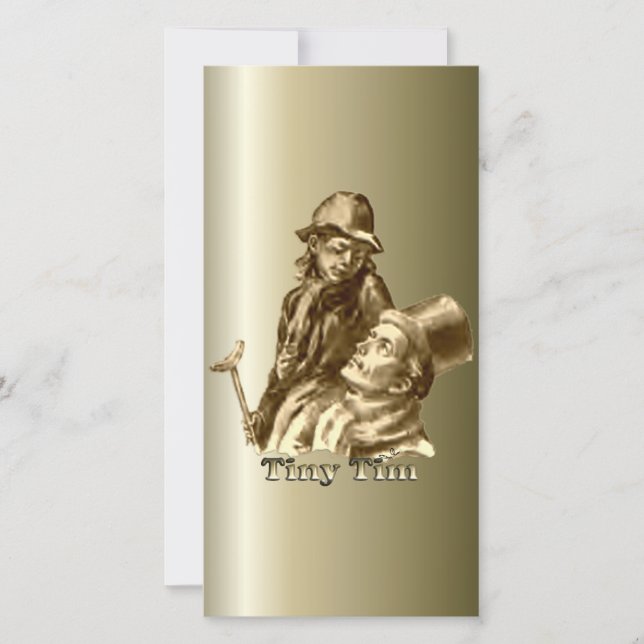 Tarjeta Festiva Bob Cratchit y los pequeños Navidades Tim Carol (Anverso)