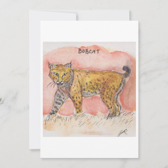 Tarjeta Festiva Bobcat Greeting Card (Anverso)