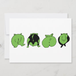 Tarjeta Festiva Bocas de Hamster Verde