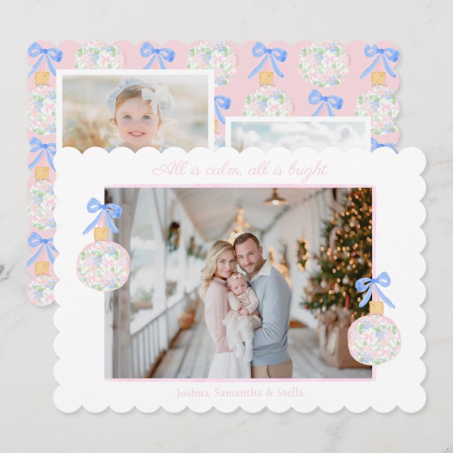 Tarjeta Festiva Bocas de Navidades de abuelo y abalorios (Anverso / Reverso)