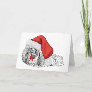 Tarjeta Festiva Boceto de Santa Pekinés