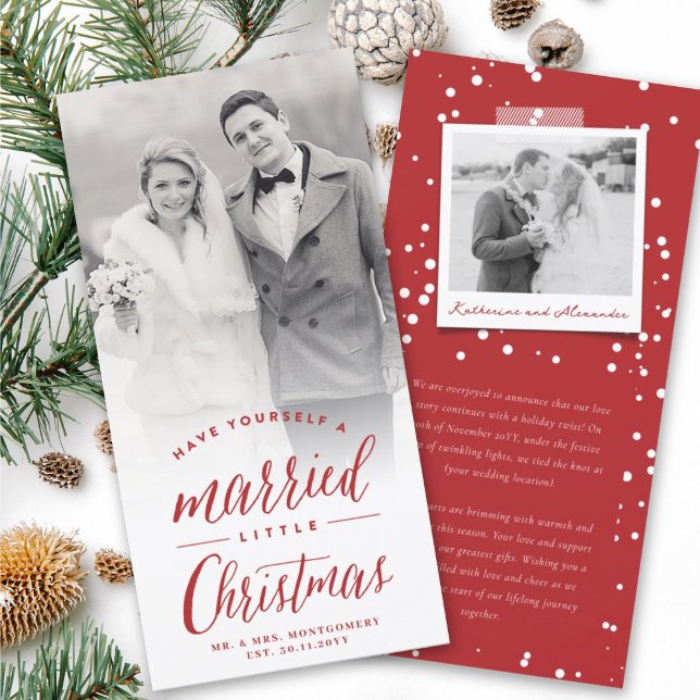 Tarjeta Festiva Boda de fotografía navideña casada (Subido por el creador)