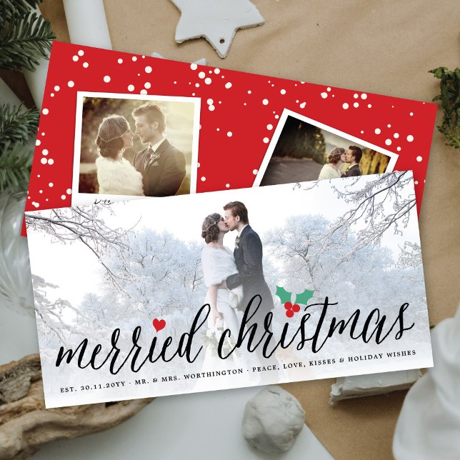 Tarjeta Festiva Boda de fotos de los Navidades casados Holly Mistl (Subido por el creador)