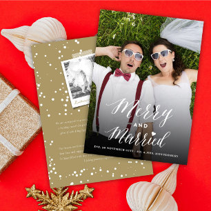 Tarjeta Festiva Boda De Fotos De Marea Y De Moda Casada