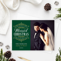 Boda de Navidades casados con oro verde vintage