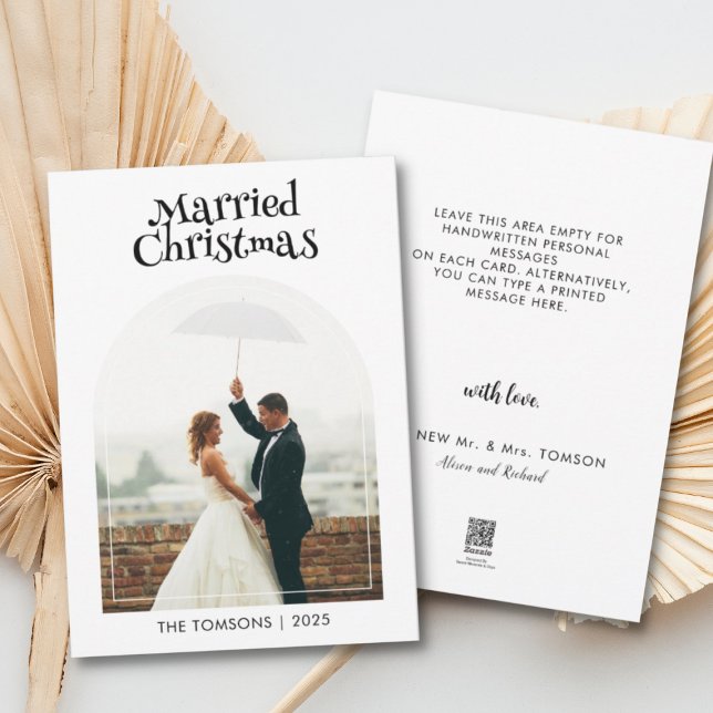 Tarjeta Festiva Boda de Navidades casados Gracias. (Subido por el creador)