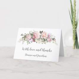 Tarjeta Festiva Boda de Rosas de Rubor Pink