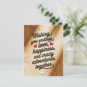 Tarjeta Festiva Boda Deseándote Amor Felicidad Sin Fin 