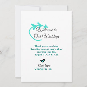 Tarjeta Festiva Boda Destino celebración de viaje bienvenido