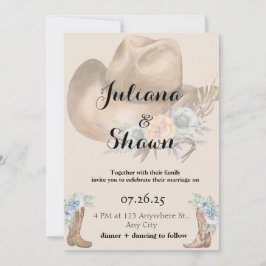 Tarjeta Festiva Boda en el campo de origen