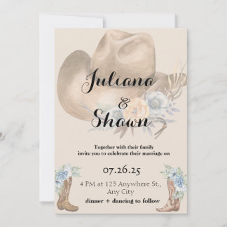 Tarjeta Festiva Boda en el campo de origen