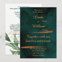 Boda floral Mar profundo Mar oscuro verde y oro