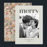 Tarjeta Festiva Boda Foto Boho Floral Taupe Sage Rústico<br><div class="desc">Tarjeta de Navidad Foto de Boda Boho Floral Verde Sage y Taupe Personalizada</div>