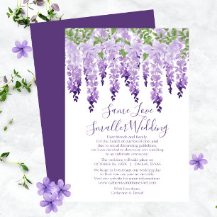 Tarjeta Festiva Boda Pequeña Mismo Amor Acuarela Wisteria