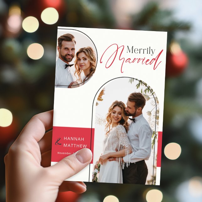 Tarjeta Festiva Boda recién casado de vacaciones negro rojo (Subido por el creador)