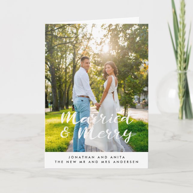 Tarjeta Festiva Boda y felicidad escrita a mano boda (Anverso)