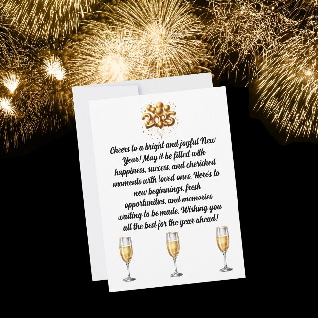 Tarjeta Festiva Bodas de bienvenida de Año Nuevo y Blanco de Champ (The perfect greeting for the perfect person!)