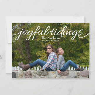 Tarjeta Festiva Bodas de fotos alegres de Mod Holiday