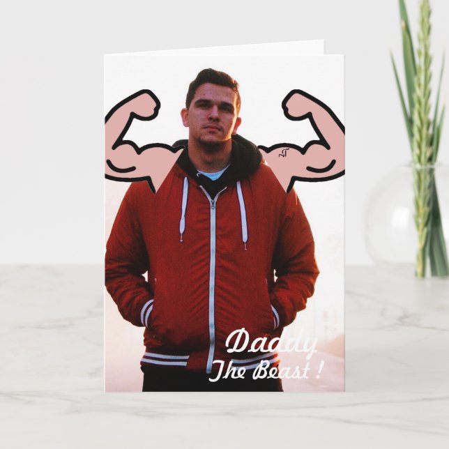 Tarjeta Festiva BodyBuilder Muscles Sport Fitness - TU Foto - (Anverso)