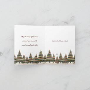 Tarjeta Festiva Bohemian Abstract Christmas Trees