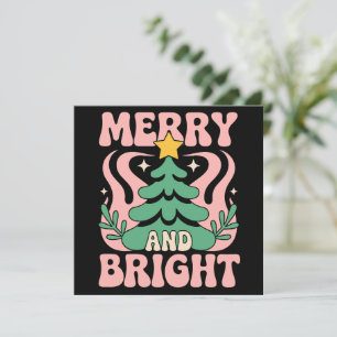 Tarjeta Festiva Boho Alegre y Brillante Floral Personalizado Navid