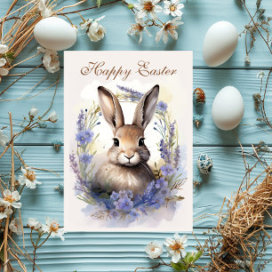 Tarjeta Festiva Boho Bunny Bliss: Feliz deseo de Pascua