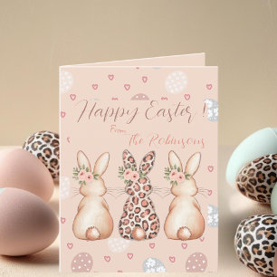 Tarjeta Festiva Boho Bunny Happy Easter personalizado