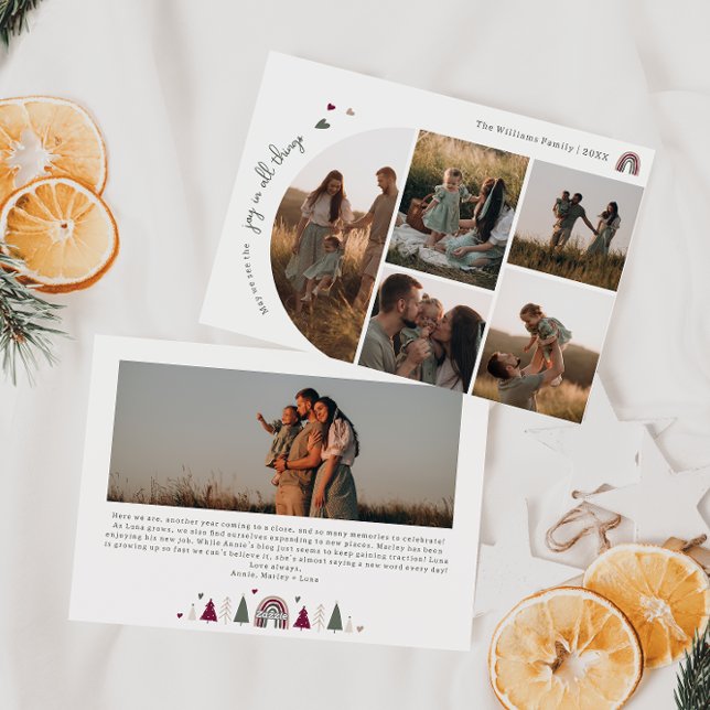 Tarjeta Festiva Boho Corazón Alegría En Todas Las Cosas Seis Navid (Subido por el creador)