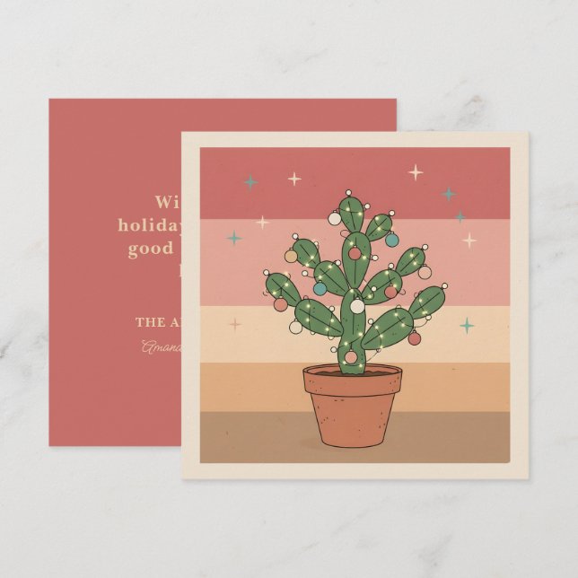 Tarjeta Festiva Boho Desert Christmas Greeting Card (Anverso / Reverso)