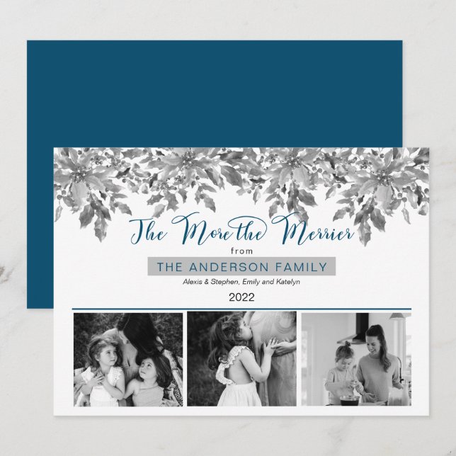 Tarjeta Festiva Boho Holiday Greenery cuanto más más bonita es la  (Anverso / Reverso)