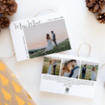 Tarjeta Festiva Boho Merry moderno y cuatro Navidades de fotografí<br><div class="desc">Celebra la temporada navideña con esta moderna tarjeta de vacaciones de los boho alegre y casados con cuatro Navidades fotográficos. El guión único y editable le da al diseño un toque de moda pero elegante. Su sencillo diseño en blanco y negro transmite un ambiente clásico y caprichoso, perfecto para la...</div>