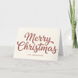 Tarjeta Festiva Boho Minimal Script Merry Christmas