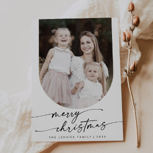 Tarjeta Festiva Boho Moda Black White Photo Navidades familiares