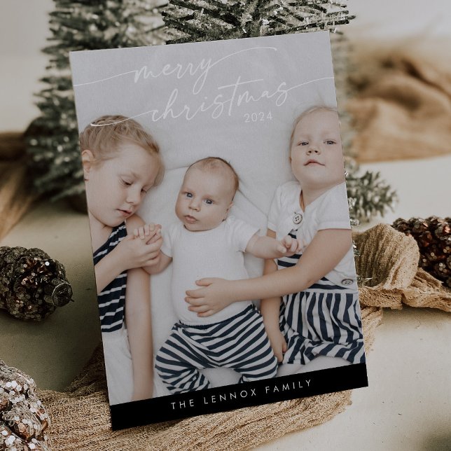 Tarjeta Festiva Boho Moda Oscuro Negro Cute Navidades únicos de fo (Subido por el creador)