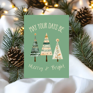 Tarjeta Festiva Boho moderno acuarela tonos tierra navideños lindo