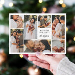 Tarjeta Festiva Boho Navidades Minimalistas 7 feriados por el Coll<br><div class="desc">Muestra 7 de tus fotos favoritas del año con esta elegante tarjeta de vacaciones de Navidades de collage de fotos! Este diseño editable cuenta con siete fotos: tres imágenes cuadradas, tres fotografías verticales rectangulares y una imagen rectangular horizontal. Entre las fotos se encuentra el saludo de vacaciones de su elección...</div>