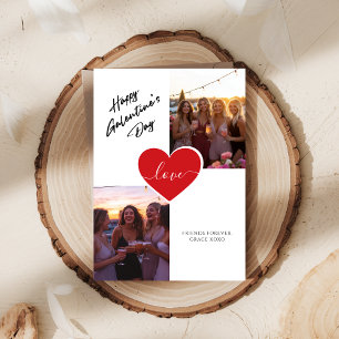 Tarjeta Festiva Boho Photo Galantines Day Girly Love Valentines
