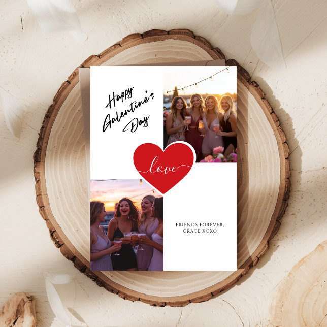 Tarjeta Festiva Boho Photo Galantines Day Girly Love Valentines (Subido por el creador)