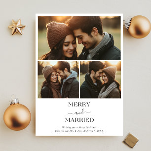 Tarjeta Festiva Boho, recién casados, merry y Navidades casados 3