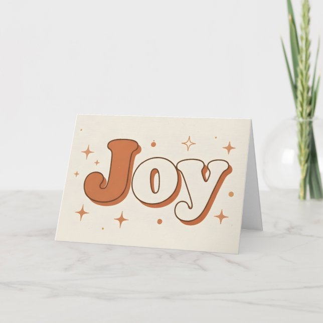 Tarjeta Festiva Boho Retro Joy Christmas (Anverso)