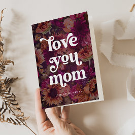 Tarjeta Festiva Boho Retro Textos | Ama a tu mamá Negrita Floral
