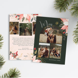 Tarjeta Festiva Boho Winter Floral Arch Merry Seis Navidades fotog