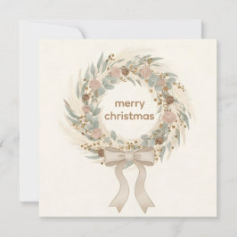 Tarjeta Festiva Boho Winter Garden Christmas