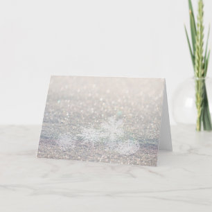 Tarjeta Festiva Bokeh Bling del copo de nieve del invierno