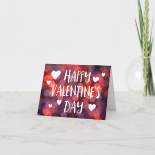 Tarjeta Festiva bokeh feliz del día de San Valentín