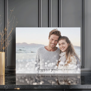 Tarjeta Festiva Bokeh Flare Fotografía de Año Nuevo Feliz
