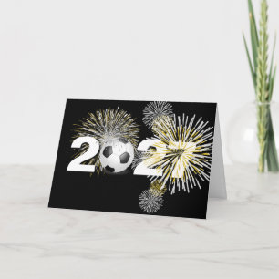 Tarjeta Festiva Bola de fútbol de Año Nuevo 2026