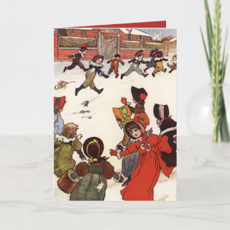 Tarjeta Festiva Bola de Nieve contra Charles Robinson Vintage Holi